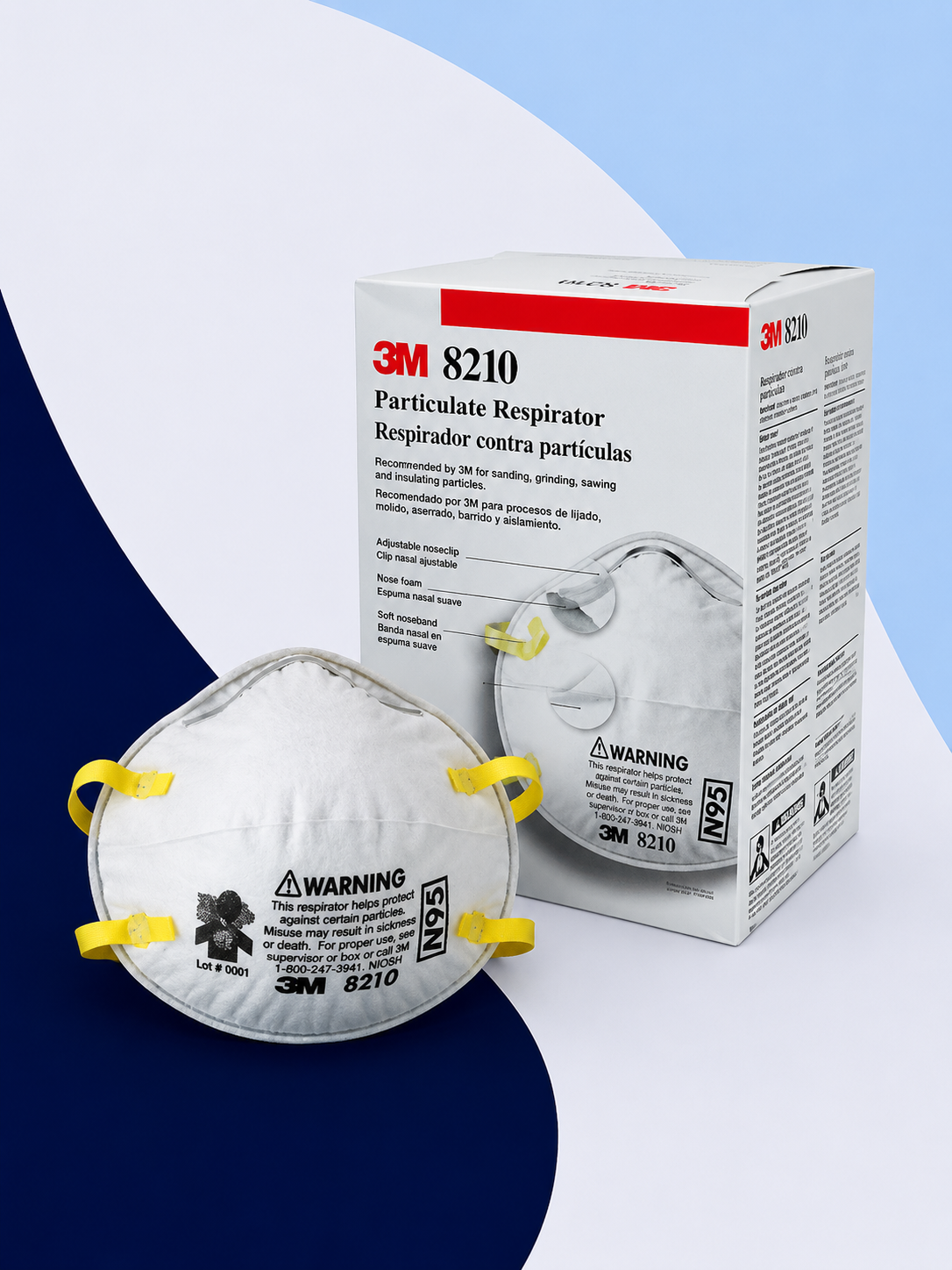 Respirador 3M 8210 desechable N95 para partículas