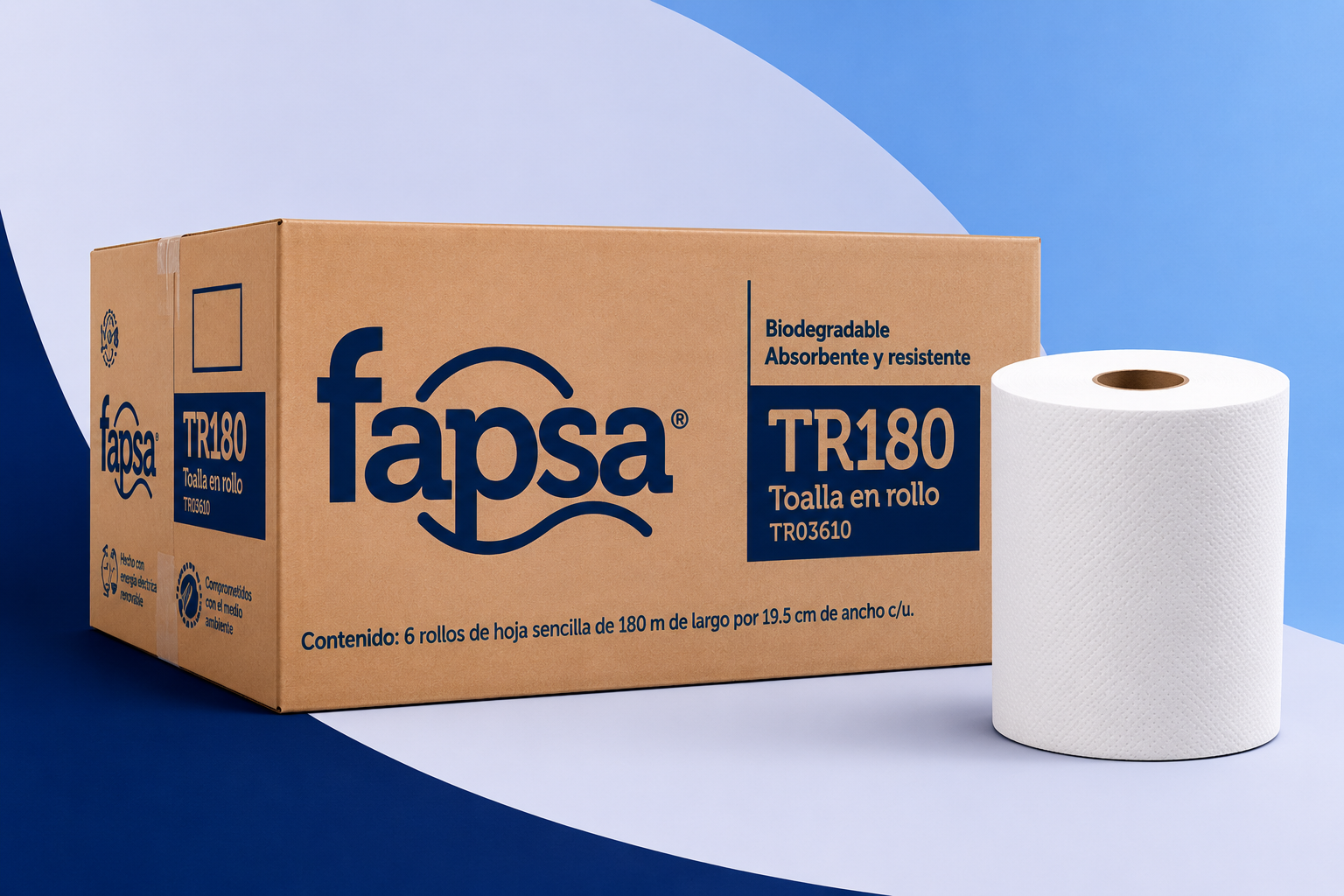 Toalla en rollo Fapsa 180 papel institucional para dispensador